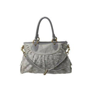 Louis Vuitton Neo Cabby Handbag Monogram Denim Gray Gold